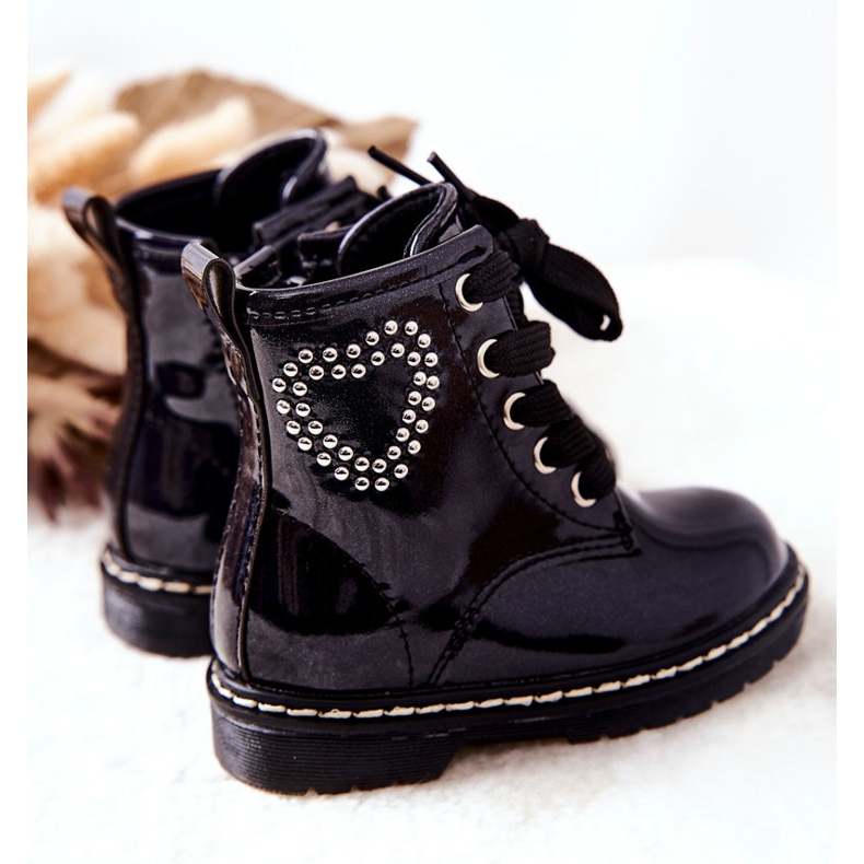 WT1 Botas Infantil Laqueado Azul Marinho Brilhante 1