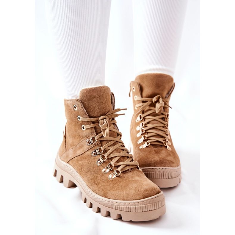 PF1 Botas de camurça quente bege tempestade de areia castanho 1