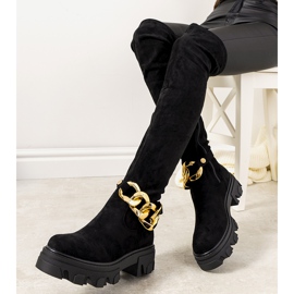 Botas pretas com sola grossa Alines preto 1
