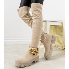 Botas bege com sola grossa Alines 1