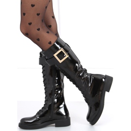 Botas de couro envernizado Beth BLACK-1 preto 2