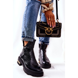 PA2 Botas de couro quente crocodilo preto tanya 1