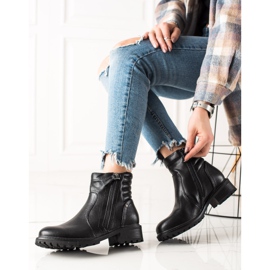Evento Botas clássicas com zíper decorativo preto 1