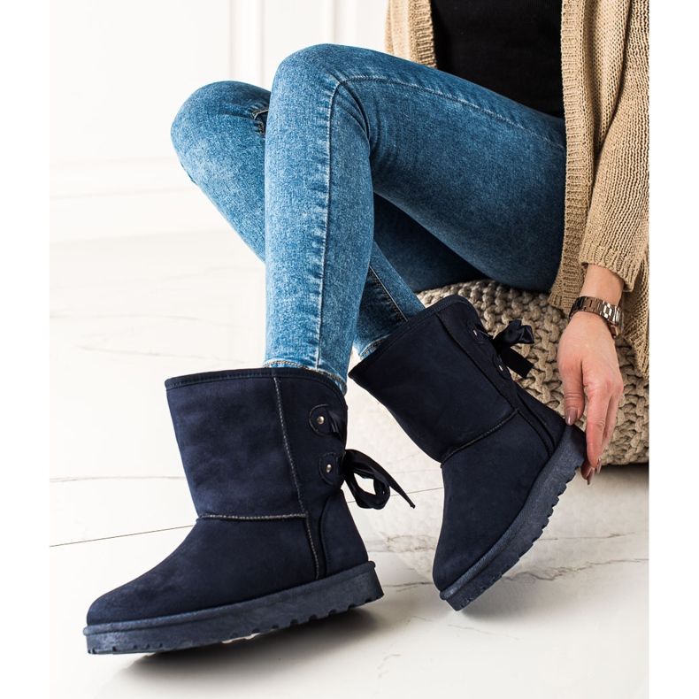 TRENDI Mukluki com um arco azul marinho 1