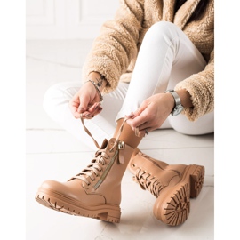 Marquiz Botas Com Zíper Dourado Decorativo bege 1