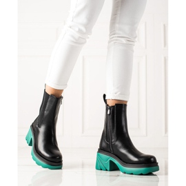 Seastar Botas Com Plataforma Colorida preto verde 1