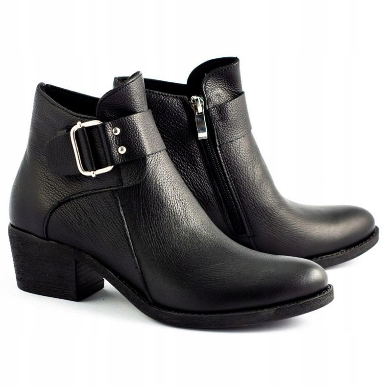 Olivier Botas de couro de rosto preto 2