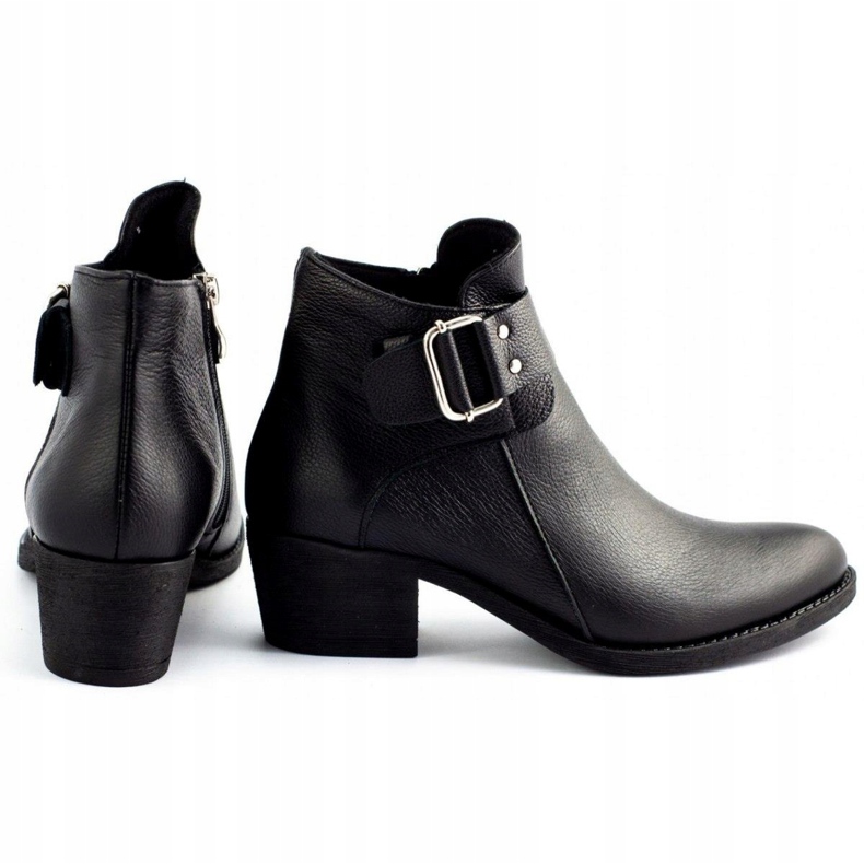 Olivier Botas de couro de rosto preto 4