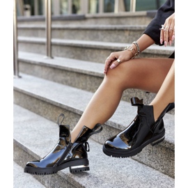 PS1 Botas lacadas femininas com recortes Black Melbourne preto 2 PS1 Botas lacadas femininas com recortes Black Melbourne preto 2
