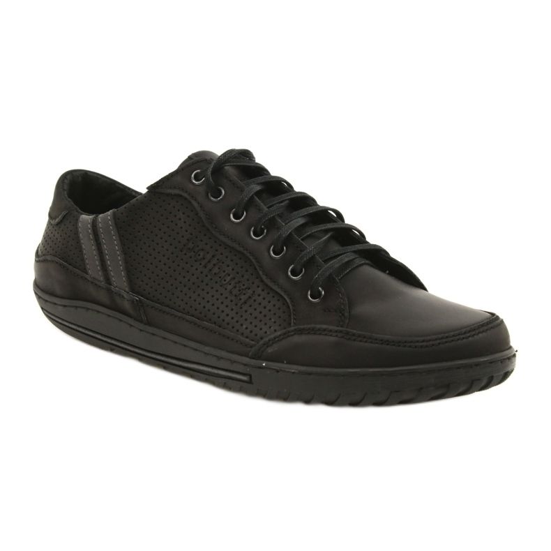 Polbut Sapatos masculinos pretos casuais JOK31 1