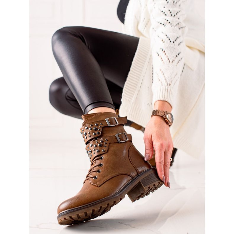 Super Mode Botas de amarrar marrons marrom 1