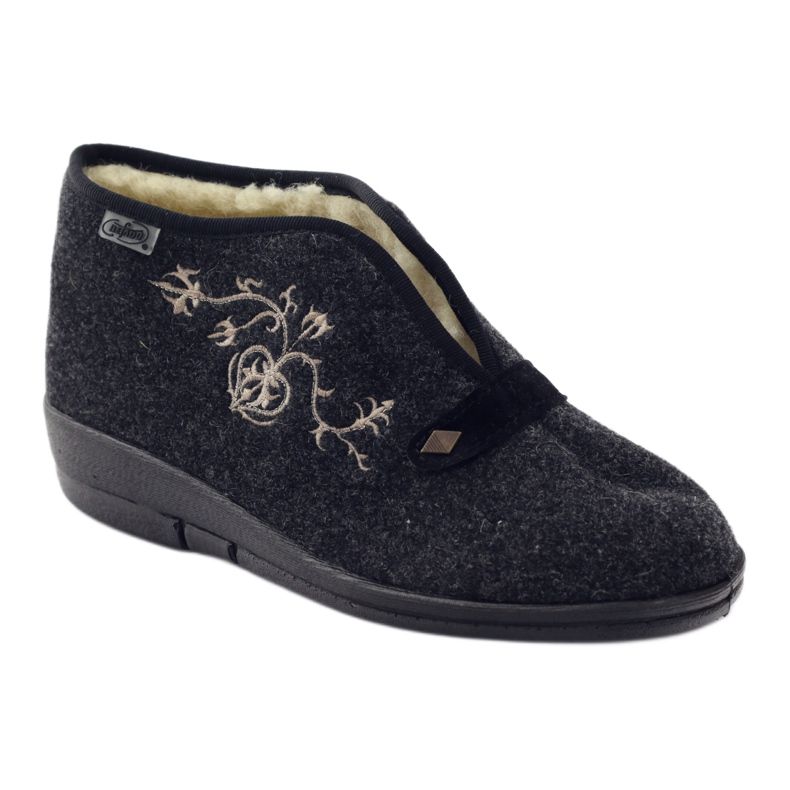 Chinelos femininos Dr.ORTO Befado com pele de ovelha 031d028 cinza 2