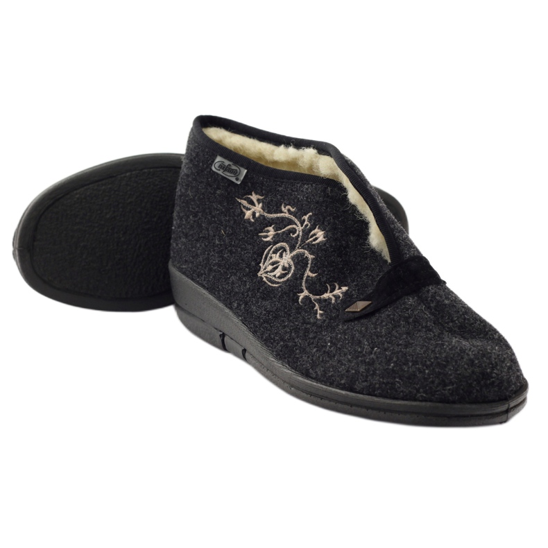 Chinelos femininos Dr.ORTO Befado com pele de ovelha 031d028 cinza 4