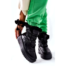 S.Barski Botas pretas quentes de neve femininas Black Gordian preto 1