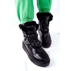 S.Barski Botas pretas quentes de neve femininas Black Gordian preto 3