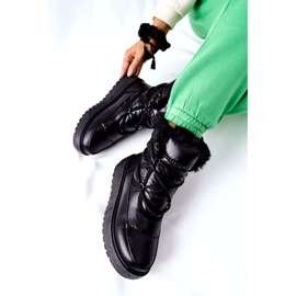 S.Barski Botas pretas quentes de neve femininas Black Gordian preto 4