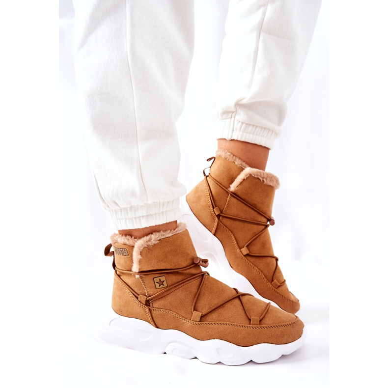 Botas de neve quentes Big Star Camel II274266 bege amarelo 3