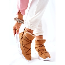 Botas de neve quentes Big Star Camel II274266 bege amarelo 4