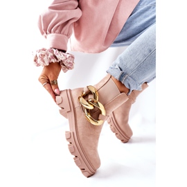 S.Barski Botas Bege Chelsea isoladas femininas com um ornamento 3 S.Barski Botas Bege Chelsea isoladas femininas com um ornamento 3