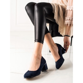 Sabatina Bombas de camurça com zircônia cúbica azul marinho 1