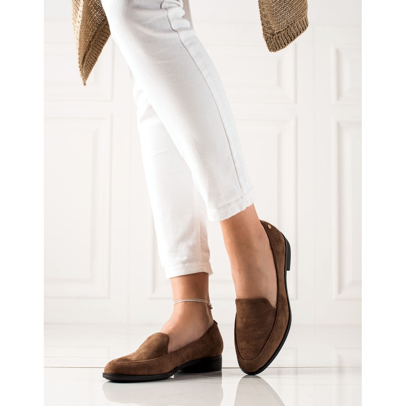 M.Daszyński Mocassins elegantes de camurça marrom 2
