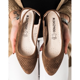 M.Daszyński Sapatos a céu aberto com salto exposto marrom 1