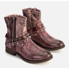 Botas red Elffie cravejadas de tornozelo clarete castanho 1