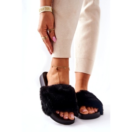 PH1 Chinelos em forma de borracha com pele preta Emmie preto 4