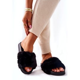 PH1 Chinelos em forma de borracha com pele preta Emmie preto 5