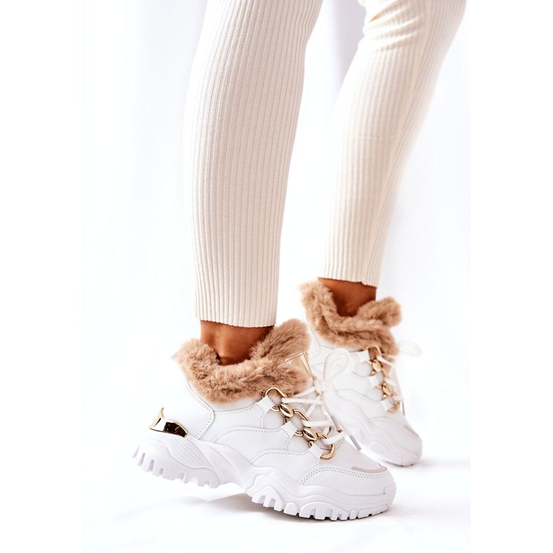 PM1 Sapatos esportivos de couro branco brilhante com isolamento 2