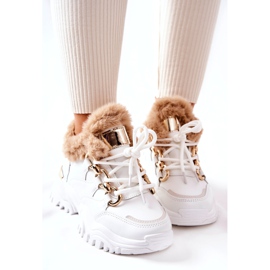 PM1 Sapatos esportivos de couro branco brilhante com isolamento 3