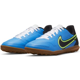 Chuteiras Nike Tiempo Legend 9 Club Tf Jr DA1334 403 multicolorido azul 2