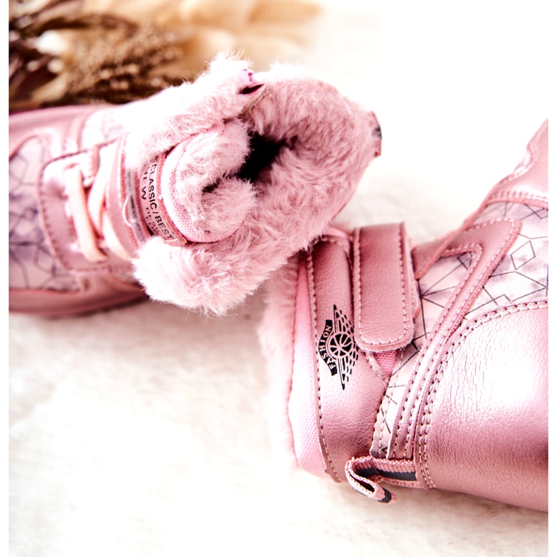 PJ2 Botas quentes de neve infantil shirinell rosa 1