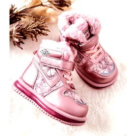 PJ2 Botas quentes de neve infantil shirinell rosa 4