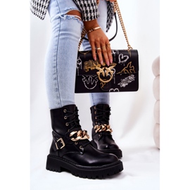 WS1 Botas de trabalhador molisa pretas com corrente preto dourado 1 WS1 Botas de trabalhador molisa pretas com corrente preto dourado 1
