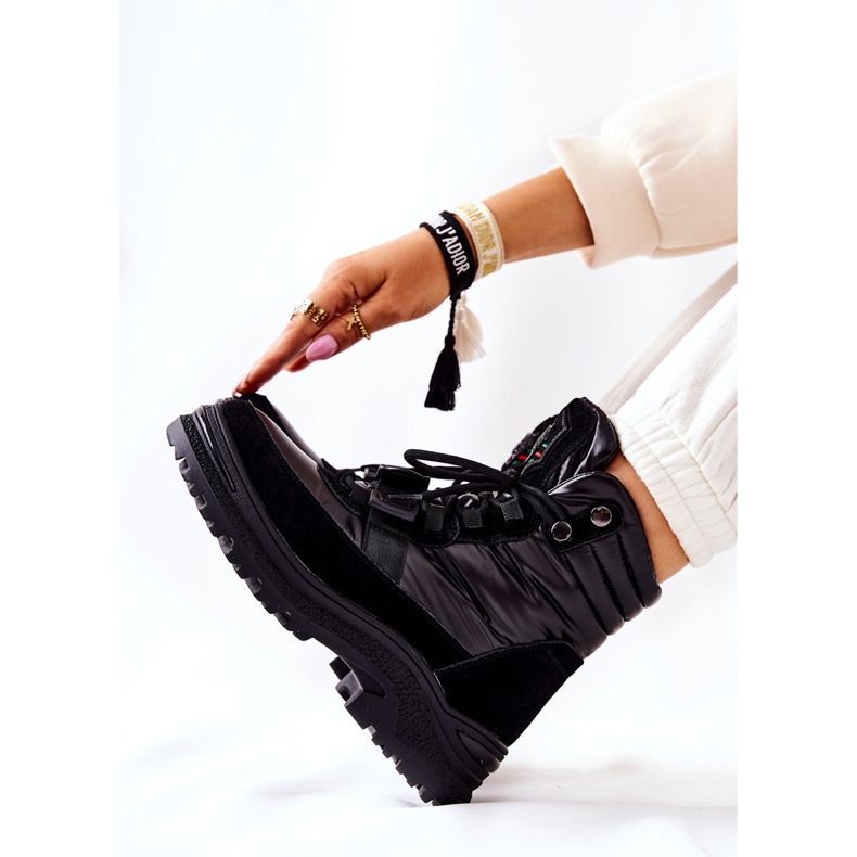 PS1 Botas de neve femininas com zíper Black Marcia preto 2