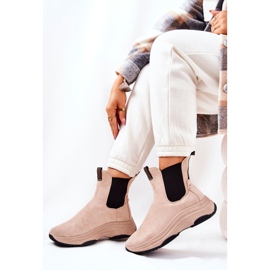 WS1 Botas com plataforma camurça bege Nicci 1 WS1 Botas com plataforma camurça bege Nicci 1