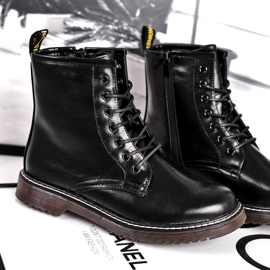 EVE Botas femininas lacadas trappers Botas pretas Marita preto 4