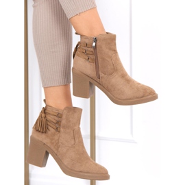 Botas de salto de borracha Alva Camel bege 1