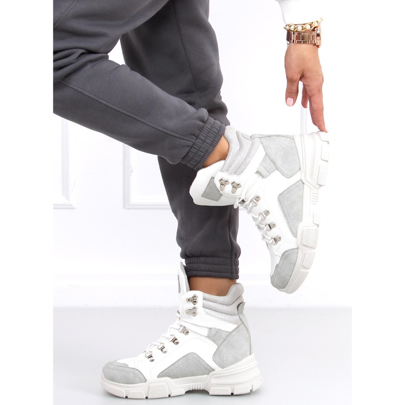 Tênis cano alto Brita LT.GRAY branco cinza 1