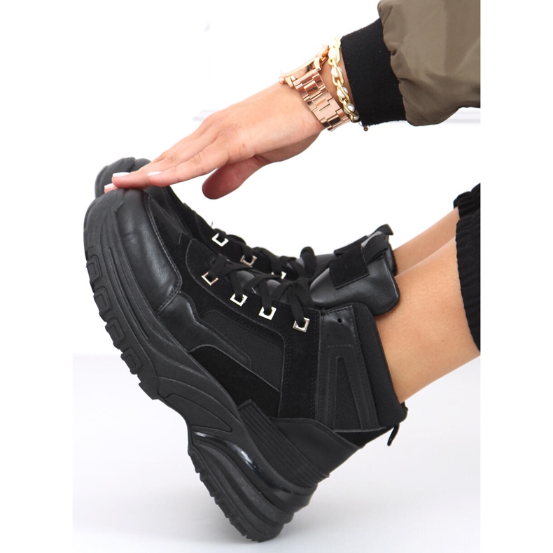 Tênis de cano alto Diana Black preto 1