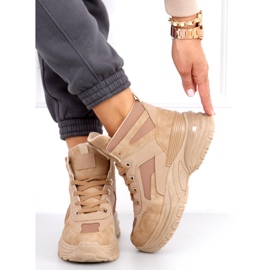 Tênis de cano alto Diana Camel bege 1