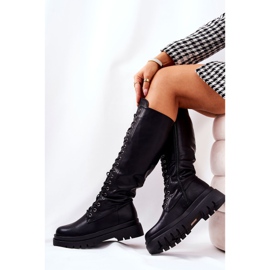 PG2 Botas Kannies pretas com amarração alta e quente preto 1