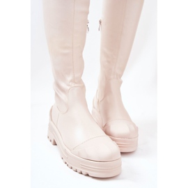 PG2 Botas de cano altas com zíper Bege Charmaine 1