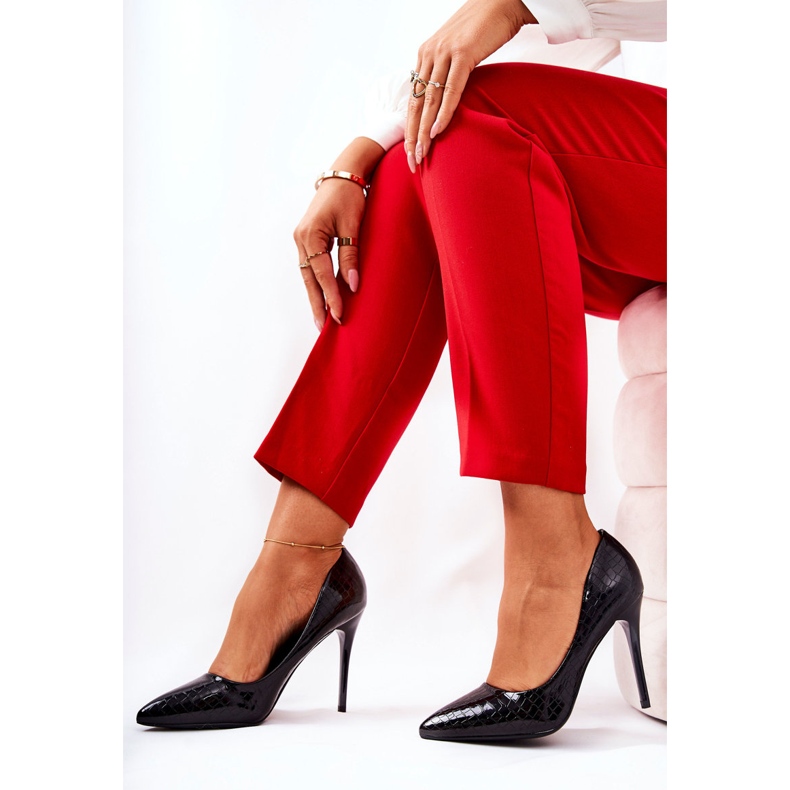 Alfinetes com padrão de cobra de Tissoria Preta preto 2