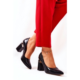 Lewski Shoes Bombas de couro Lewski Snake 3117 preto 2