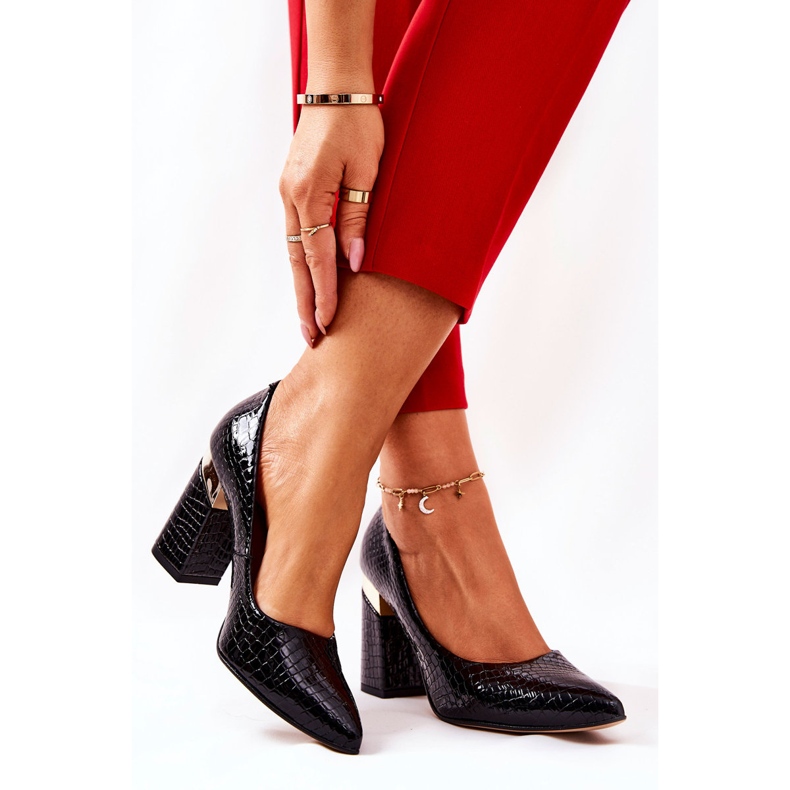 Lewski Shoes Bombas de couro Lewski Snake 3117 preto 1