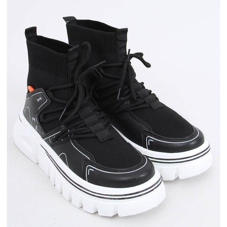 Calçado desportivo com meia Malin Black preto 2