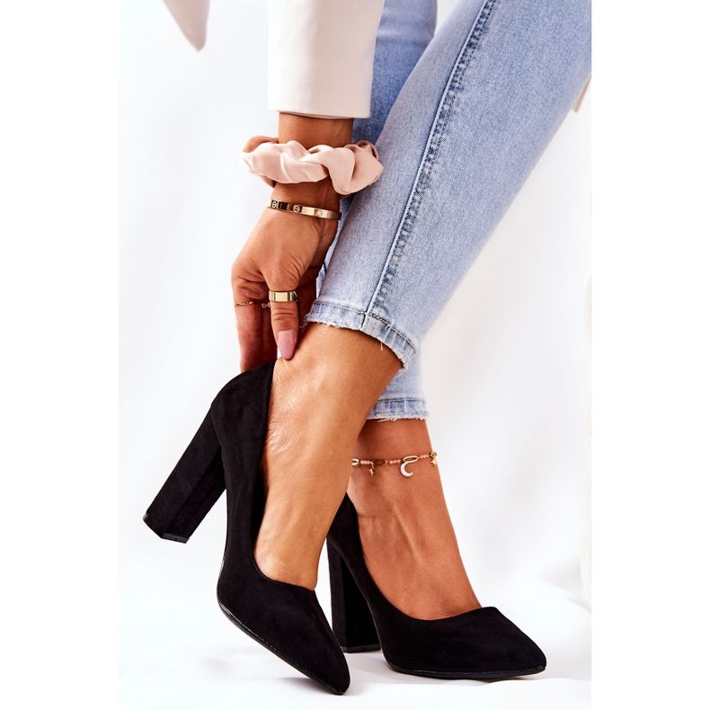 WS1 Bombas de camurça em barra preta Valoris preto 1