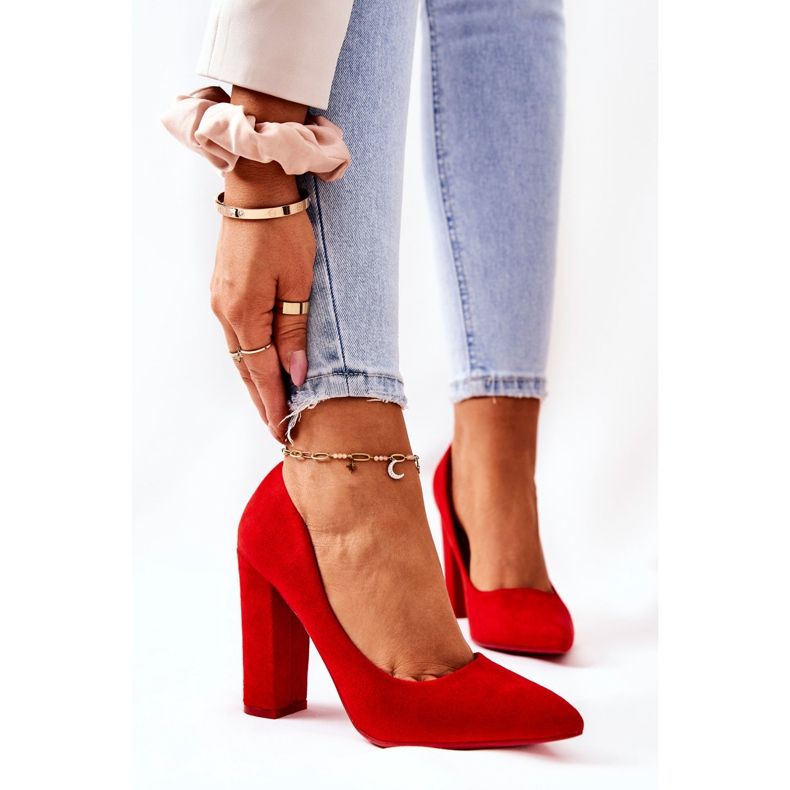 WS1 Bombas de camurça em barra vermelha Valoris vermelho 1